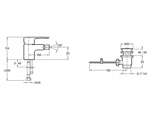 Купить Смеситель для биде Jacob Delafon July E16028-4-CP Хром в магазине сантехники Santeh-Crystal.ru