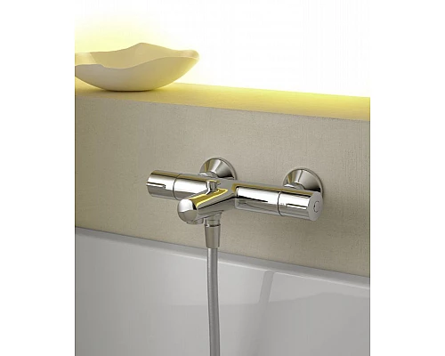 Приобрести Смеситель для ванны Jacob Delafon July E45714-CP с термостатом Хром в магазине сантехники Santeh-Crystal.ru