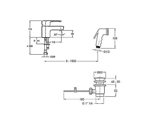 Купить Смеситель для раковины Jacob Delafon July E16319-4-CP Хром в магазине сантехники Santeh-Crystal.ru