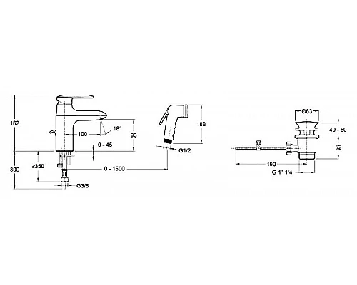 Купить Смеситель для раковины Jacob Delafon Kumin E99465-CP Хром в магазине сантехники Santeh-Crystal.ru