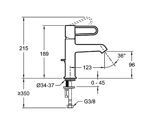 Приобрести Смеситель для раковины Jacob Delafon Odeon Rive Gauche E21029-CP-CP Хром в магазине сантехники Santeh-Crystal.ru
