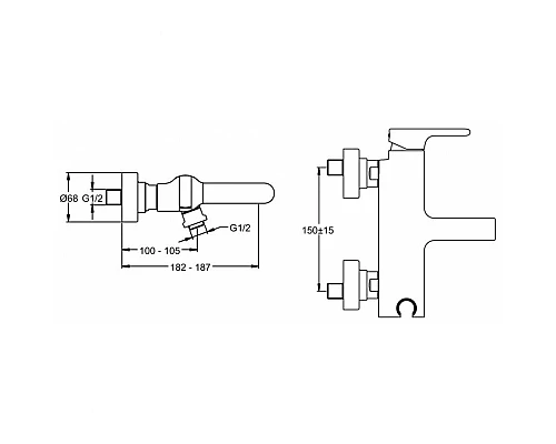 Заказать Смеситель для ванны Jacob Delafon Singulier E10867-CP Хром в магазине сантехники Santeh-Crystal.ru