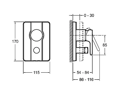 Заказать Смеситель для душа Jacob Delafon Singulier E98720-CP Хром в магазине сантехники Santeh-Crystal.ru