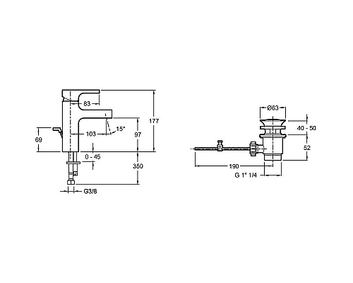 Купить Смеситель для раковины Jacob Delafon Strayt E37327-CP Хром в магазине сантехники Santeh-Crystal.ru