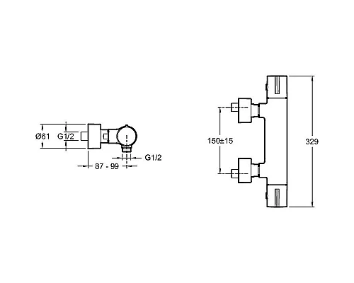 Заказать Смеситель для душа Jacob Delafon Toobi E8991-CP с термостатом Хром в магазине сантехники Santeh-Crystal.ru