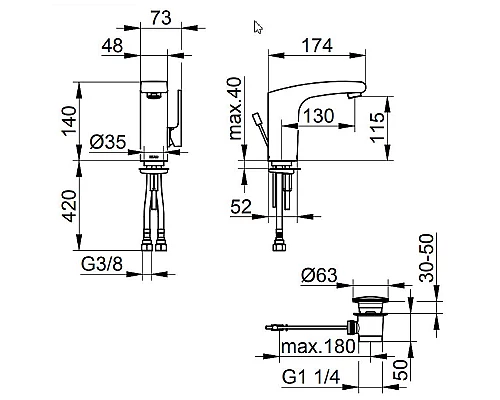 Купить Смеситель для раковины Keuco Elegance New 51602 010000 Хром в магазине сантехники Santeh-Crystal.ru