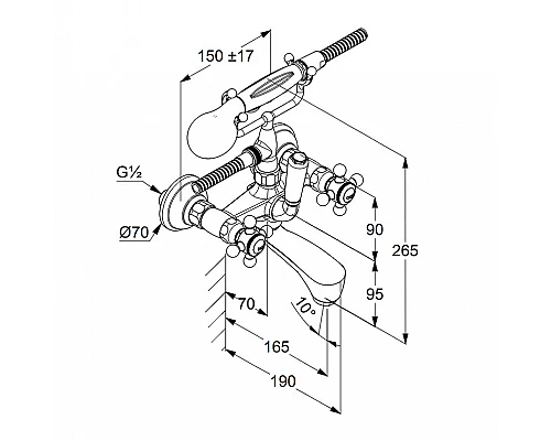 Приобрести Смеситель для ванны Kludi Adlon 514414520 Золото 23 карат в магазине сантехники Santeh-Crystal.ru