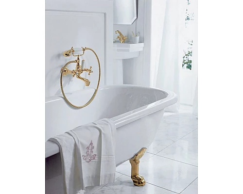 Приобрести Смеситель для ванны Kludi Adlon 514414520 Золото 23 карат в магазине сантехники Santeh-Crystal.ru