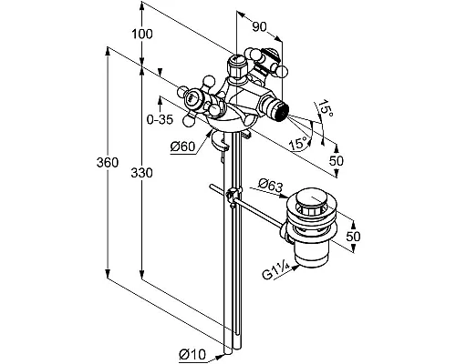 Приобрести Смеситель для биде Kludi Adlon 512110520 Хром в магазине сантехники Santeh-Crystal.ru