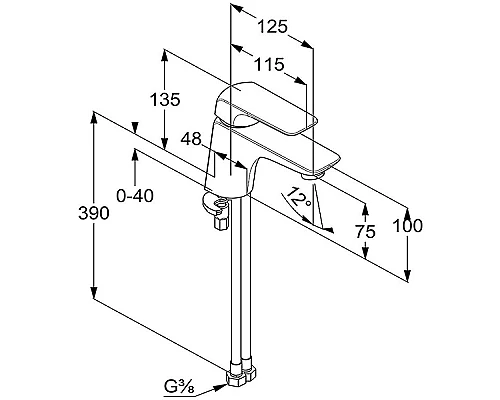 Купить Смеситель для раковины Kludi Ameo 410280575 Хром в магазине сантехники Santeh-Crystal.ru