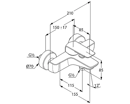 Заказать Смеситель для ванны Kludi Ameo 414450575 Хром в магазине сантехники Santeh-Crystal.ru