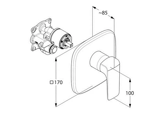 Купить Смеситель для душа Kludi Ameo 416550575 Хром в магазине сантехники Santeh-Crystal.ru