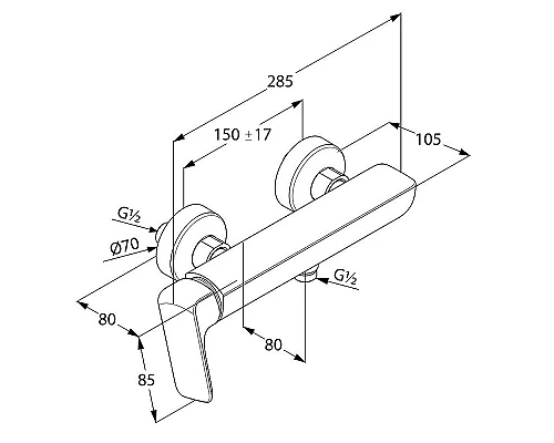 Купить Смеситель для душа Kludi Ameo 416750575 Хром в магазине сантехники Santeh-Crystal.ru