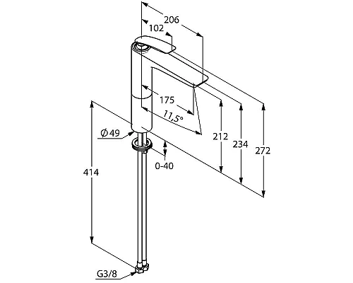 Купить Смеситель для раковины Kludi Balance 522968775 Черный Хром в магазине сантехники Santeh-Crystal.ru