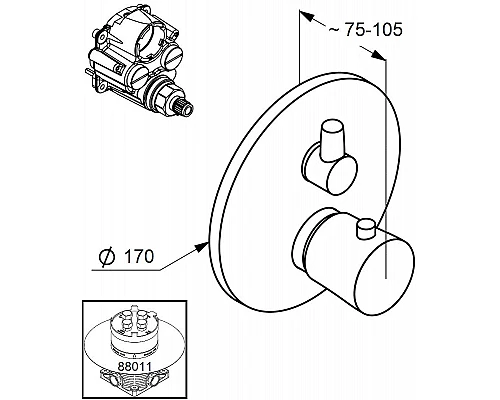 Заказать Смеситель для душа Kludi Balance 528308775 Черный Хром в магазине сантехники Santeh-Crystal.ru