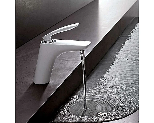 Приобрести Смеситель для раковины Kludi Balance 520269175 Белый Хром в магазине сантехники Santeh-Crystal.ru