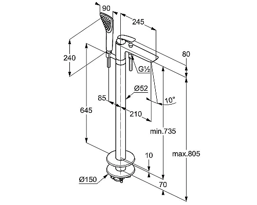 Заказать Смеситель для ванны Kludi Balance 525909175 Белый Хром в магазине сантехники Santeh-Crystal.ru