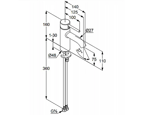Заказать Смеситель для раковины Kludi Bozz 382720576 Хром в магазине сантехники Santeh-Crystal.ru