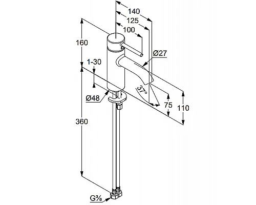 Заказать Смеситель для раковины Kludi Bozz 382723976 Черный матовый в магазине сантехники Santeh-Crystal.ru