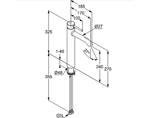 Заказать Смеситель для раковины Kludi Bozz 382860576 Хром в магазине сантехники Santeh-Crystal.ru