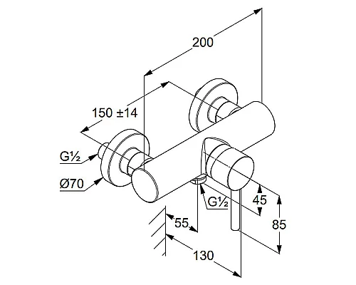 Заказать Смеситель для душа Kludi Bozz 388313976 Черный в магазине сантехники Santeh-Crystal.ru