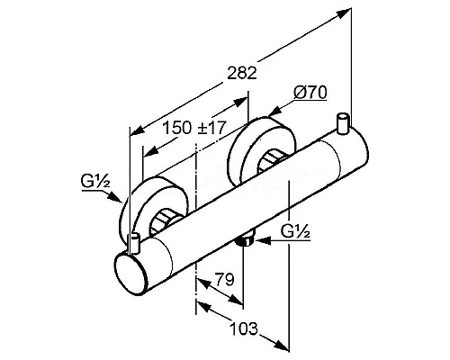 Заказать Смеситель для душа Kludi Bozz 352030538 с термостатом Хром в магазине сантехники Santeh-Crystal.ru