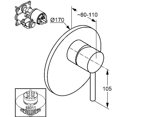 Приобрести Смеситель для душа Kludi Bozz 386550576 Хром в магазине сантехники Santeh-Crystal.ru