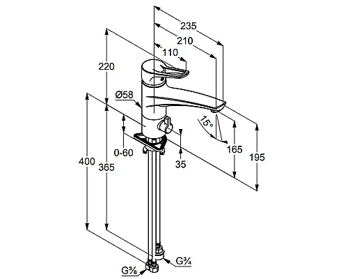 Купить Смеситель для кухни Kludi MX 399060562 Хром в магазине сантехники Santeh-Crystal.ru