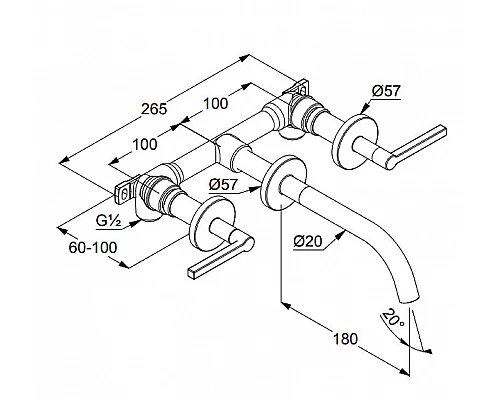 Купить Смеситель для раковины Kludi Nova Fonte 201440515 Хром в магазине сантехники Santeh-Crystal.ru