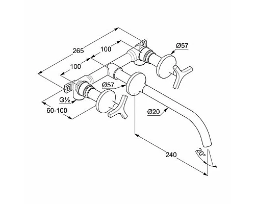 Приобрести Смеситель для раковины Kludi Nova Fonte 201460539 Хром в магазине сантехники Santeh-Crystal.ru