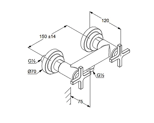 Приобрести Смеситель для душа Kludi Nova Fonte 207100520 Хром в магазине сантехники Santeh-Crystal.ru