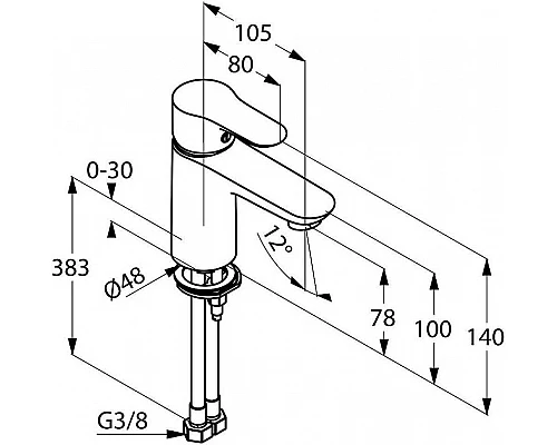 Заказать Смеситель для раковины Kludi Objekta 321260575 Хром в магазине сантехники Santeh-Crystal.ru
