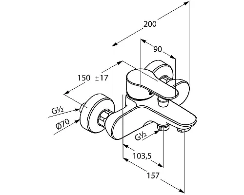 Приобрести Смеситель для ванны Kludi Objekta 326530575 Хром в магазине сантехники Santeh-Crystal.ru