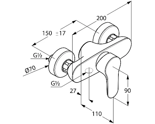 Заказать Смеситель для душа Kludi Objekta 327640575 Хром в магазине сантехники Santeh-Crystal.ru