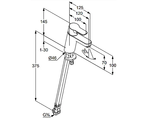 Купить Смеситель для раковины Kludi Pure Easy 372750565 Хром в магазине сантехники Santeh-Crystal.ru
