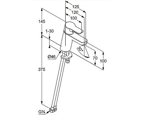 Купить Смеситель для раковины Kludi Pure Easy 370289165 Белый в магазине сантехники Santeh-Crystal.ru