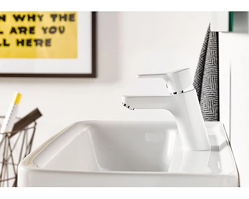 Купить Смеситель для раковины Kludi Pure Easy 370289165 Белый в магазине сантехники Santeh-Crystal.ru