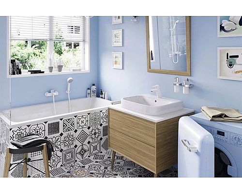 Заказать Смеситель для ванны Kludi Pure Easy 376819165 Белый Хром в магазине сантехники Santeh-Crystal.ru