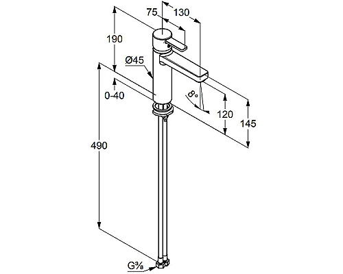 Купить Смеситель для раковины Kludi Zenta 382650575 Хром в магазине сантехники Santeh-Crystal.ru