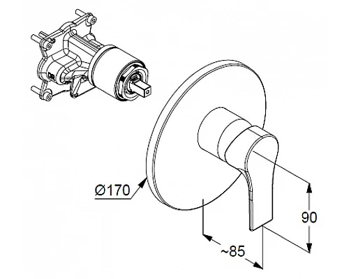 Приобрести Смеситель для душа Kludi Zenta SL 486550565 Хром в магазине сантехники Santeh-Crystal.ru
