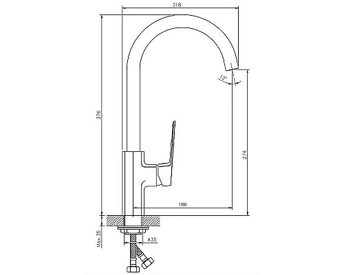 Купить Смеситель для кухни Koller Pool Grace GR0500 Хром в магазине сантехники Santeh-Crystal.ru