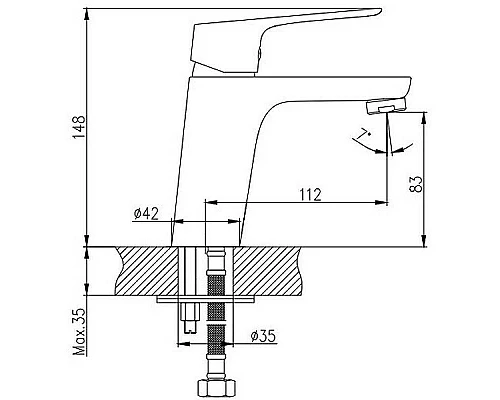Купить Смеситель для раковины Koller Pool Kvadro Start KS0200 Хром в магазине сантехники Santeh-Crystal.ru