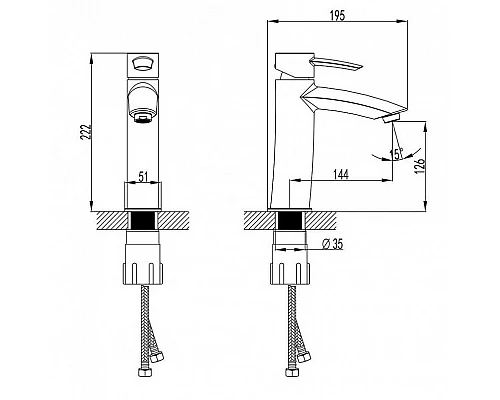 Купить Смеситель для раковины Lemark Atlantiss LM3237C Хром в магазине сантехники Santeh-Crystal.ru