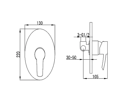 Заказать Смеситель для душа Lemark Atlantiss LM3223C Хром в магазине сантехники Santeh-Crystal.ru