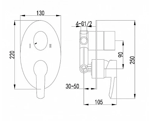 Купить Смеситель для душа Lemark Atlantiss LM3227C Хром в магазине сантехники Santeh-Crystal.ru