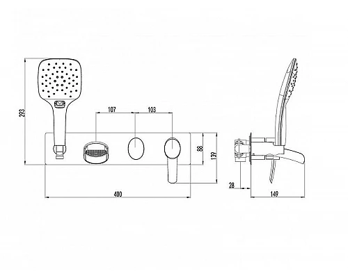 Заказать Смеситель для ванны Lemark Atlantiss LM3224C Хром в магазине сантехники Santeh-Crystal.ru
