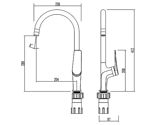 Заказать Смеситель для кухни Lemark Bronx LM3705BLR Черный Золото в магазине сантехники Santeh-Crystal.ru