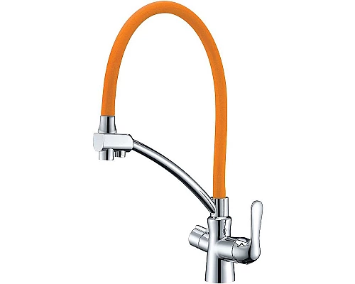 Заказать Смеситель для кухни Lemark Comfort LM3070C-Orange Оранжевый Хром в магазине сантехники Santeh-Crystal.ru