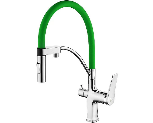 Купить Смеситель для кухни Lemark Comfort LM3074C-Green Хром Зеленый в магазине сантехники Santeh-Crystal.ru