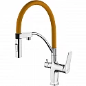 Смеситель для кухни Lemark Comfort LM3074C-Orange Хром Оранжевый